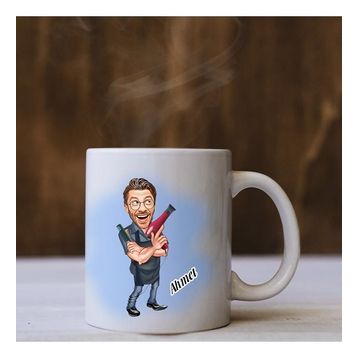 Kişiye Özel Erkek Kuaför Karikatürlü Kupa Bardak