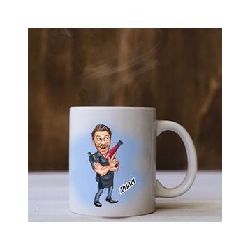 Kişiye Özel Erkek Kuaför Karikatürlü Kupa Bardak