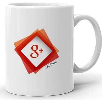 Kişiye Özel Google Plus-2 Beyaz Kupa Bardak