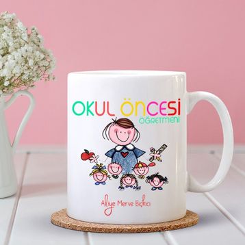 Kişiye Özel Okul Öncesi Öğretmeni Kupa Bardak