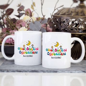 Kişiye Özel Okul Öncesi Öğretmeni-Model 2 Kupa Bardak