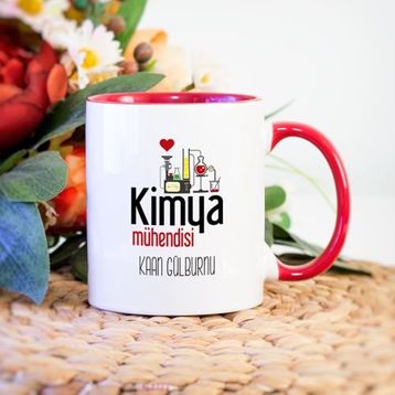 Kişiye Özel Renkli Kimya Mühendisi-Model 2 Kırmızı Kupa Bardak
