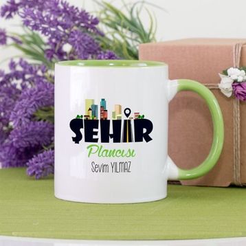 Kişiye Özel Şehir Plancısı-Yeşil Kupa Bardak