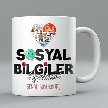 Kişiye Özel Sosyal Bilgiler Öğretmeni Kupa Bardak
