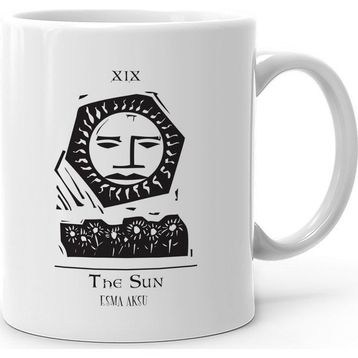 Kişiye Özel Tarot The Sun Güneş Beyaz Kupa Bardak