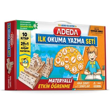 Kitap Adeda Yayıncılık İlk Okuma Yazma Seti 10 Kitap ve 30 Parça Ahşap