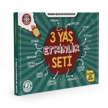 Kitap Çocuk Akademi Bilişsel İşlevleri Destekleyen 3 Yaş Etkinlik Seti