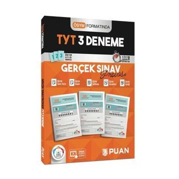 Kitap Puan Yayınları TYT Gerçek Sınav Provası 3 Deneme