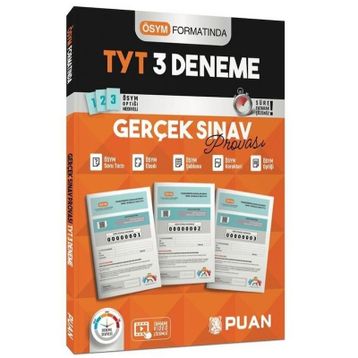Kitap Puan Yayınları TYT Gerçek Sınav Provası 3 Deneme