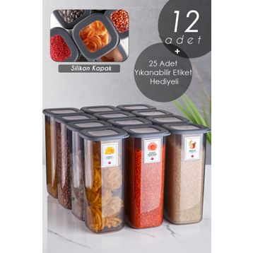 Kitchen Life 12 Adet 1750 ml Süper Set Jumbo Boy Erzak Saklama Kabı Seti