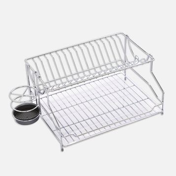 Kitchenox 21x32x54 cm Metal Kaşıklıklı Dikdörtgen 2 Katlı Bulaşıklık