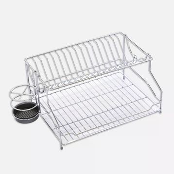 Kitchenox 21x32x54 cm Metal Kaşıklıklı Dikdörtgen 2 Katlı Bulaşıklık