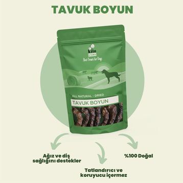Kito 100 gr Tavuk Boyun Çiğnemelik Doğal Glutensiz Organik Köpek Ödül Maması