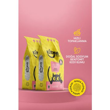 Kityus Bebek Pudralı Bentonit 2x10 lt Kedi Kumu