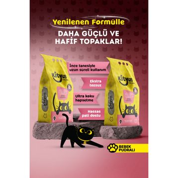Kityus Bebek Pudralı Bentonit 2x5 lt Kedi Kumu
