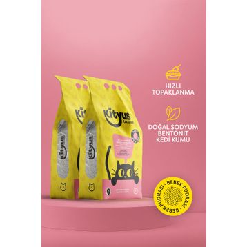 Kityus Bebek Pudralı Bentonit 2x5 lt Kedi Kumu