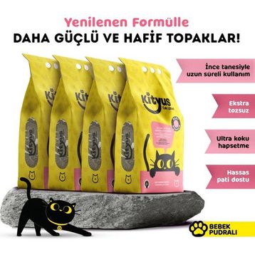 Kityus Bebek Pudrası Kokulu 4x5 lt Kedi Kumu