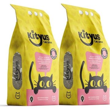 Kityus Bebek Pudrası Kokulu Sodyum Bentonit 2x10 lt Kedi Kumu