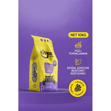 Kityus Topaklanan İnce Taneli Lavanta Kokulu Bentonit 10 kg Kedi Kumu