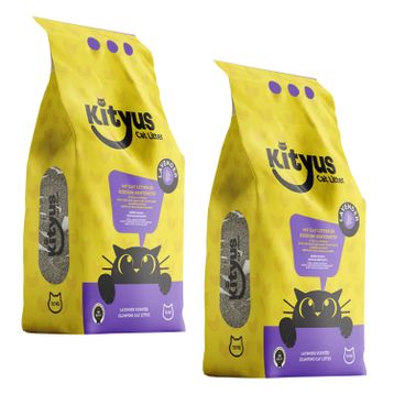 Kityus Topaklanan İnce Taneli Lavanta Kokulu Bentonit 2x10 kg Kedi Kumu