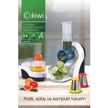 Kiwi KIM-4710 2'si 1 Arada Narenciye Sıkacağı ve Salata Yapma Makinesi