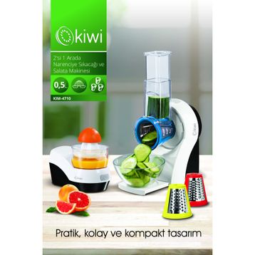 Kiwi KIM-4710 2'si 1 Arada Narenciye Sıkacağı ve Salata Yapma Makinesi