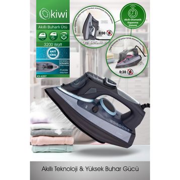 Kiwi KSI-6357 Mavi Akıllı Buharlı Ütü