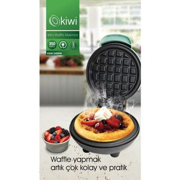 Kiwi Ksm-2400W Beyaz Yapışmaz Plakalı Mini Waffle Makinesi