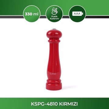 Kiwi KSPG-4810 Kırmızı Otomatik Ahşap Kahve ve Baharat Öğütücü