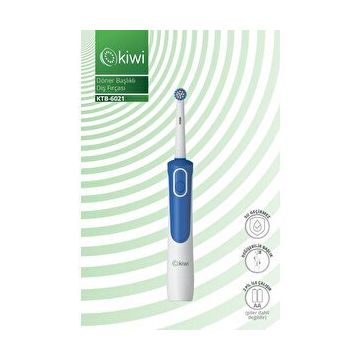 Kiwi KTB-6021 Döner Başlıklı Plak Giderici Pilli Beyaz Diş Fırçası