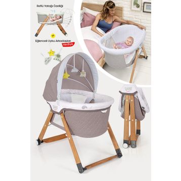 Kiwi KW-2001 Kahve Sleeper Anne Yanı Reflü Ayarlı Park Beşik