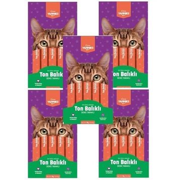 Kiwi Yammies Deniz Taraklı ve Ton Balıklı Sıvı 5'li Kedi Ödül Maması