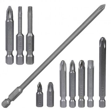 Klytek 11 Parça Matkap Bits Uç Vidalama Ucu Düz Yıldız Torx Uç