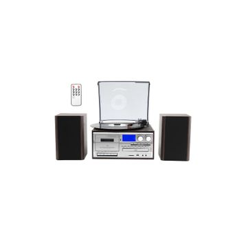 Knstar KN-120 Kumandalı Hoparlörlü Bluetoothlu CD'li Kaset USB Radyo Özellikli Pikap