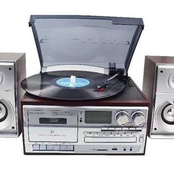 Knstar KN-120 Kumandalı Hoparlörlü Bluetoothlu CD'li Kaset USB Radyo Özellikli Pikap
