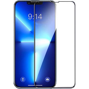 KNY Apple İphone 14 Pro İçin Siyah Kenarı Kırılmaya Dayanıklı 5D Nano Cam Ekran Koruyucu