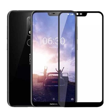 KNY Nokia X6 Full Yapışan Renkli Cam Siyah Ekran Koruyucu