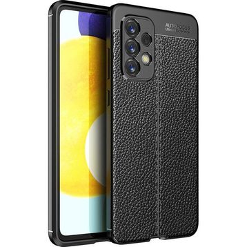 KNY Samsung Galaxy A33 Deri Desenli Lux Niss Silikon Siyah Kılıf