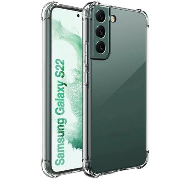 KNY Samsung Galaxy S22 Kamera Korumalı Şeffaf Antishock Silikon Kılıf
