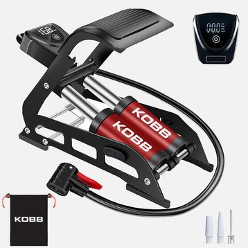 Kobb KB5402D Çift Pistonlu Dokunmatik Dijital Basınç Göstergeli Taşıma Kılıflı Ayak Pompası