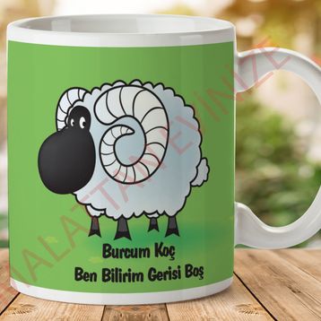 Koç Burcu Baskılı Seramik Kupa Bardak