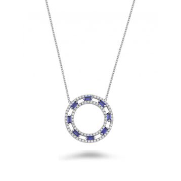 Koçak 0.85 Karat Safir Kadın Pırlanta Kolye