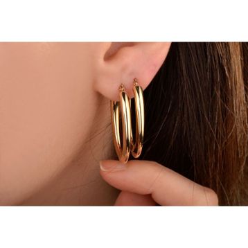 Koçak 14 Ayar Altın Oval Küpe