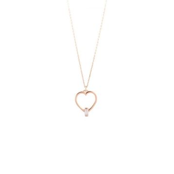 Koçak 14 Ayar Kalp Baget Taşlı Altın Kolye