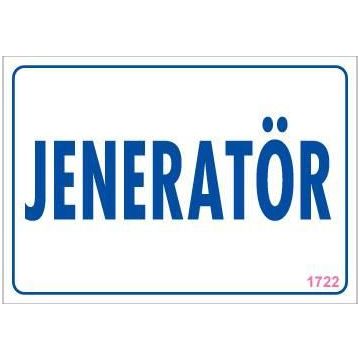 KOD:1722 Jeneratör 17.5x25 Uyarı Levhası