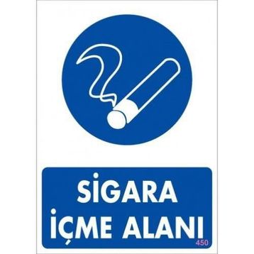 KOD:450 Sigara İçme Alanı 25x35 Uyarı Levhası