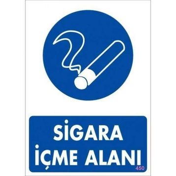 KOD:450 Sigara İçme Alanı 25x35 Uyarı Levhası