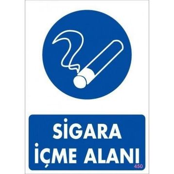 KOD:450 Sigara İçme Alanı 25x35 Uyarı Levhası