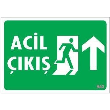 KOD:943 Acil Çıkış 17.5x25 Uyarı Levhası