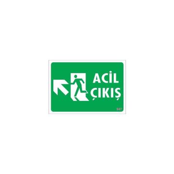 KOD:947 Acil Çıkış 25x35 Uyarı Levhası